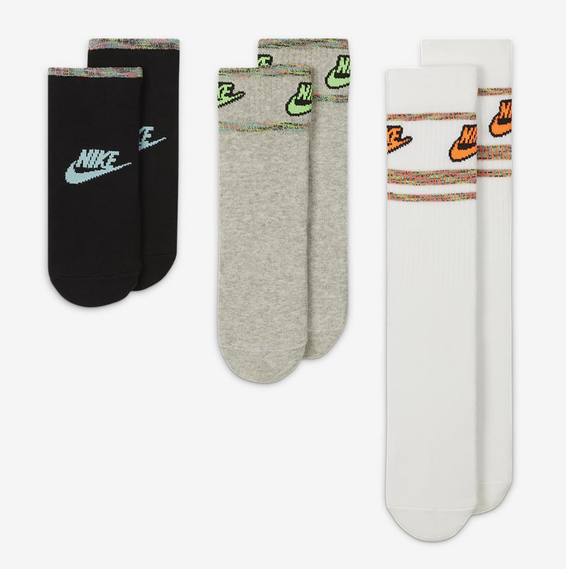 KAOS KAKI SNEAKERS NIKE 3PK Sportswear Everyday Essential Socks